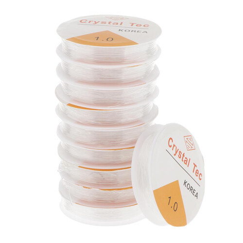10 Rolls Clear Elastic Beading Stretch Thread for Jewelry Making 1.0mm 1