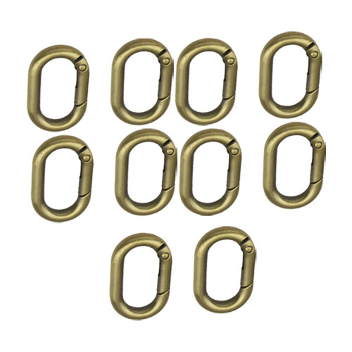 10x Spring Oval Rings Carabiner Spring Keyring Buckle Push Snap Hook B