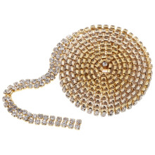 2-Row Crystal Rhinestone Close Chain DIY Diamond Mesh Ribbon 1 Yard G