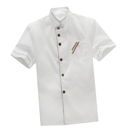 Executive Chef Coat with Contrast Piping and Buttons White L 1