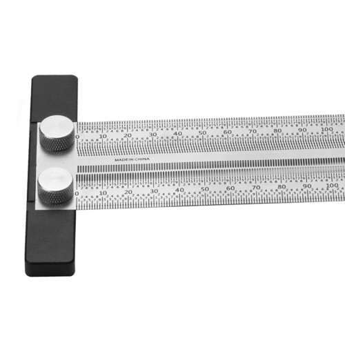T Type Hole Scale Ruler Woodworking Scribing Mark Line Gauge Carpenter 2