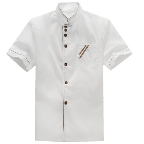 Executive Chef Coat with Contrast Piping and Buttons White XXL