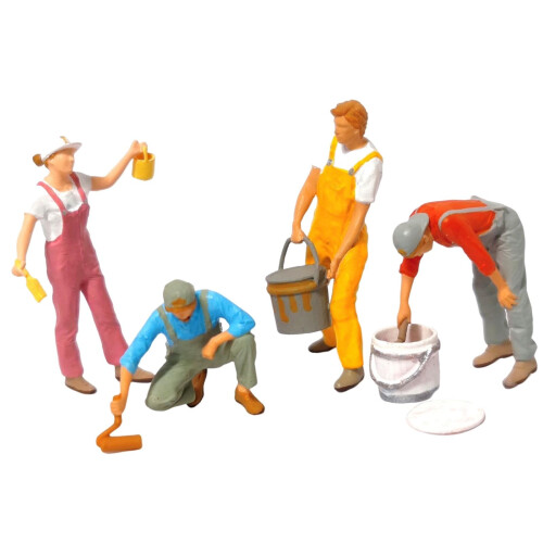 1/87 Figure Painter Painting Scene for Model Train Railway Micro Lands