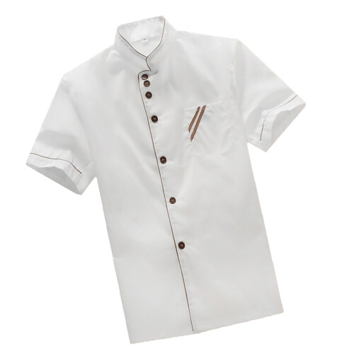 Executive Chef Coat with Contrast Piping and Buttons White XXL 2