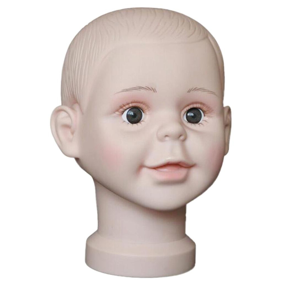 PVC Children Head Mannequin Model Wigs Hat Glasses Scarf Cap Display S