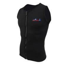 Mens 2mm Black Neoprene Wetsuit Vest Front Zipper Top for Diving Surfi