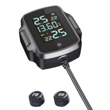 Motorcycle TPMS Tire Pressure Monitoring System Gauge Wireless USB Cha
