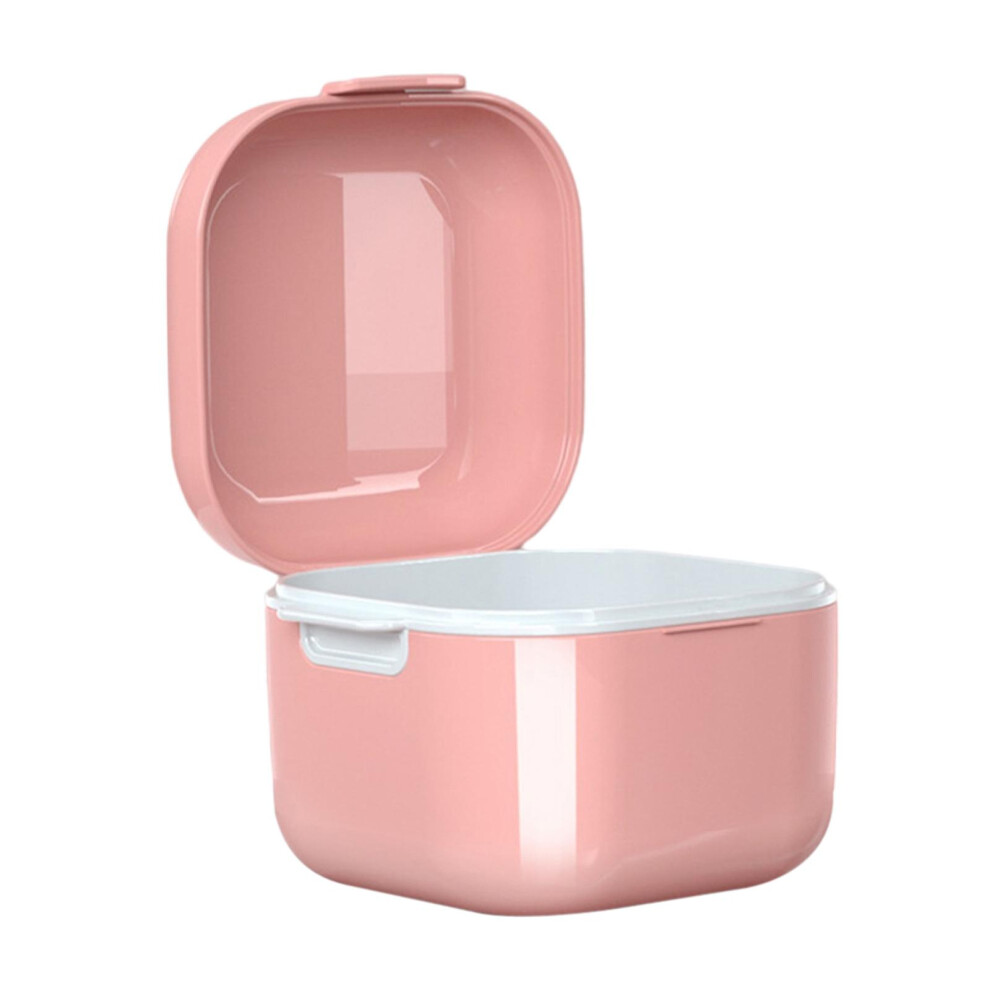 Denture Case w/ Strainer Basket Bath Cleaning Soaking for Night Guard