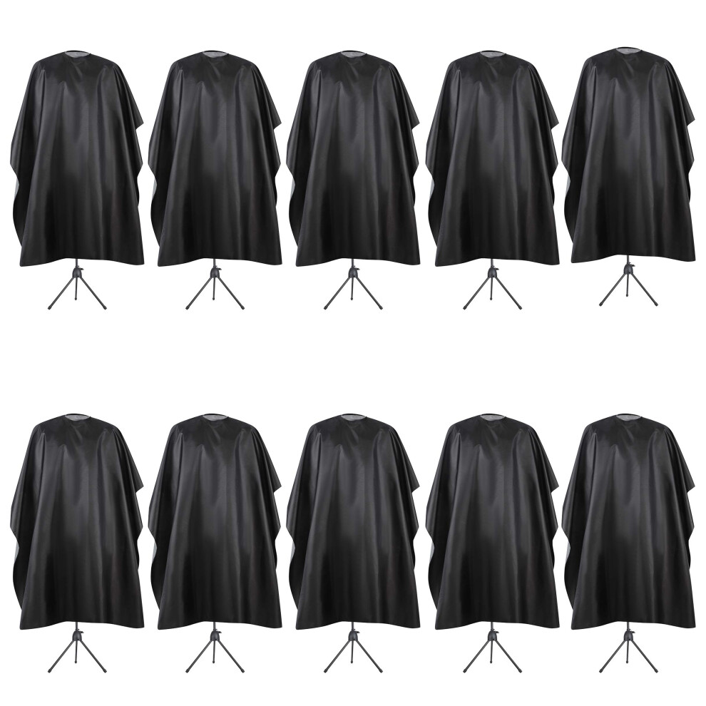 Waterproof Professional Barber Cape with Adjustable Metal Closure for Salon and Hair Cutting Black 63x55 Inch Pack of 10