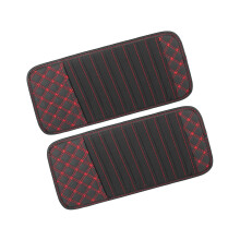 2pcs Car Sun Visor Organizer CD DVD Holder with 10 Disc Sleeves, Large Capacity Universal Fit Black with Red Trim