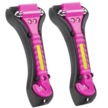 Car Safety Hammer with Seat Belt Cutter, 2 Pack Pink Emergency Window Breaker for Vehicles