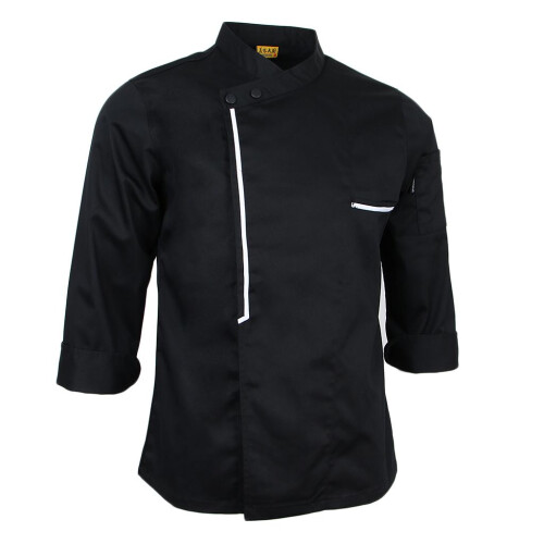 Retro Chef Jacket Coat Uniform Long Sleeve Hotel Kitchen Apparel 2XL B