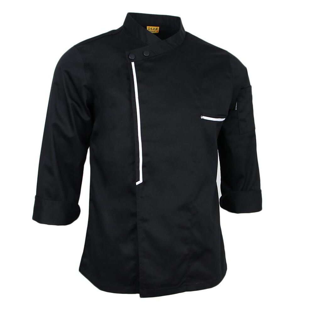 Retro Chef Jacket Coat Uniform Long Sleeve Hotel Kitchen Apparel 2XL B 6902696412980
