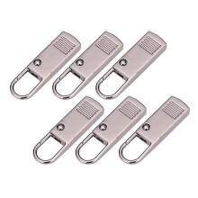 6Pcs Metal Detachable Zipper Tags Repair Pull Tabs for Clothing Grey L