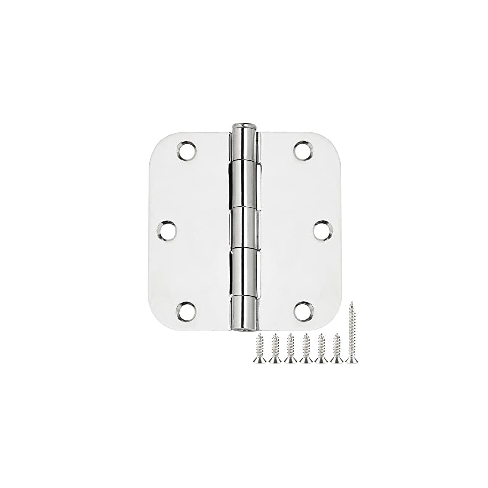 12 Pack 3.5 Inch Polished Chrome Door Hinges, Rounded Corner Interior Hinges With Rustresistant Finish 9455672734363