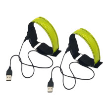2x Rechargeable LED Lights Armbands High Visibility for Adults Running