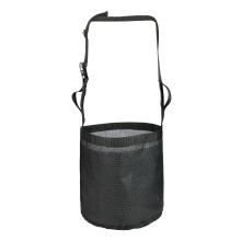 Horse feed Bag Adjustable PVC Mesh Bag Slow Feeding Grain Feedbag Blac