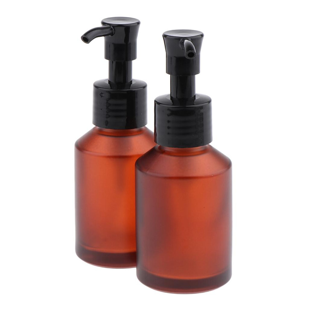 2pcs Empty Spray Pump Bottle Refillable Cosmetic Lotions Bottle Glass