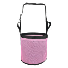 Horse feed Bag Adjustable PVC Mesh Bag Slow Feeding Grain Feedbag Pink