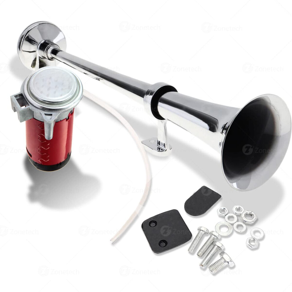 12V Single Trumpet 150Db Air Horn With Chrome Compressor For Truck, Boat, Suv And Train 9053599069577
