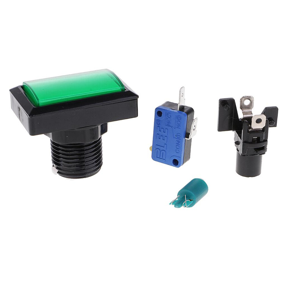 Rectangle Arcade Machine Game Button With Led Illuminated Push Button Light 6902696591944