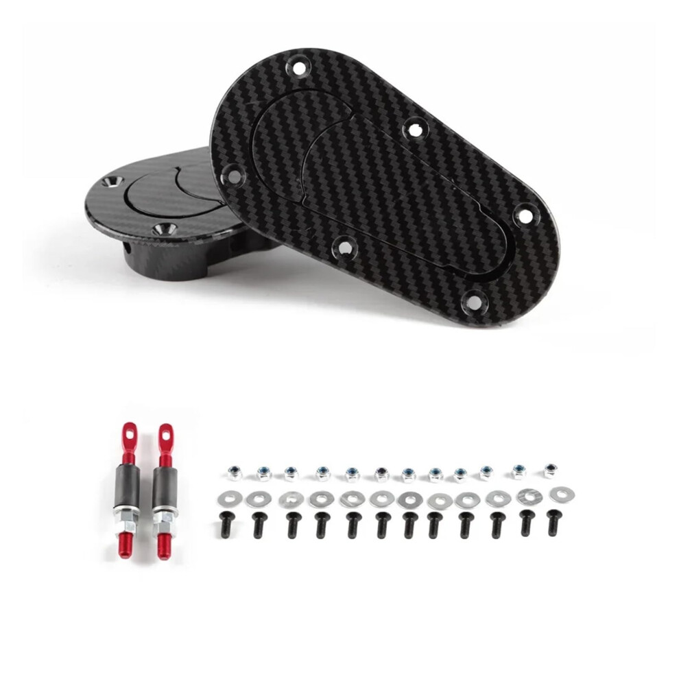 Car Hood Pin Kit Carbon Fiber Universal Racing Bonnet Latch With Keys For Performance Cars 9053599069904