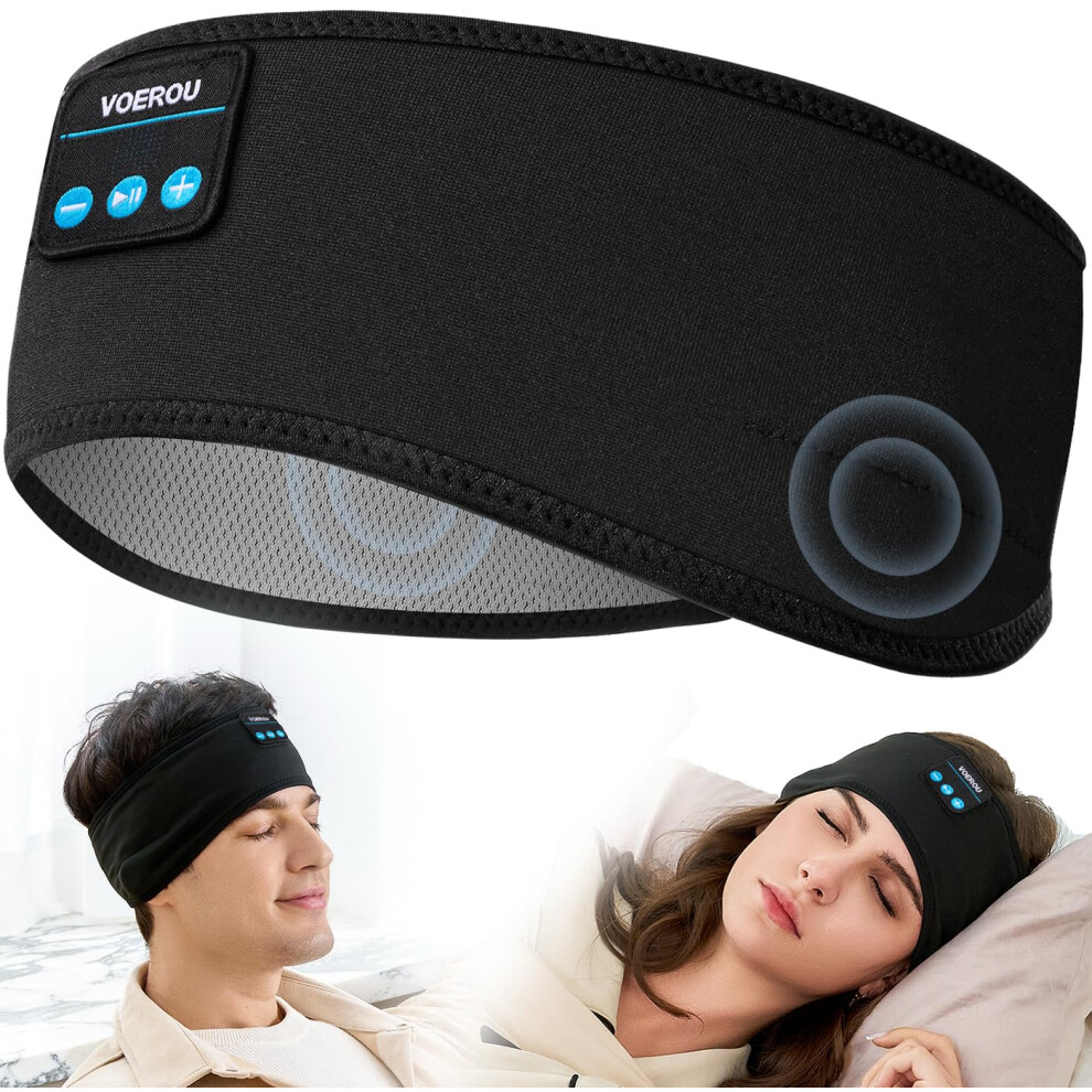 Sleep Headphones Bluetooth 5.4 Headband With Stereo Sound, Long Battery Life For Sleep Yoga Travel Black 9113335689176