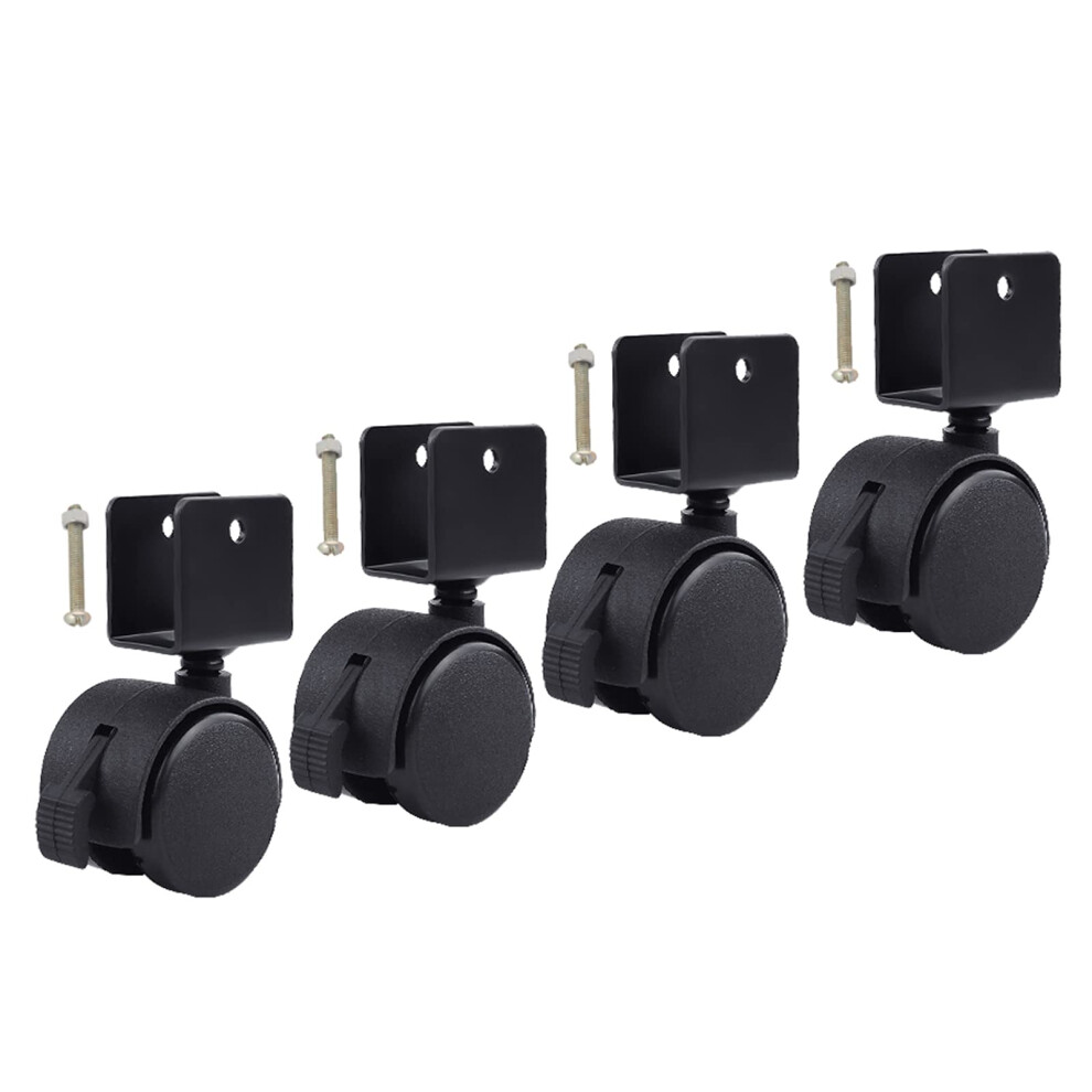 40Mm Furniture Caster Wheels With Brake, Heavy Duty Swivel Casters For Furniture, Quiet Smooth Rolling 4 Pack 9174973427339