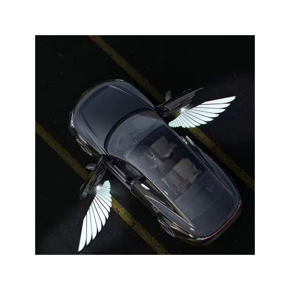 Car Door Led Projector With Angel Wing Nodrill Universal Fit, Auto Sensor Light 9113335689244