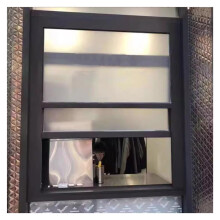 Aluminum Concession Window 70x110cm with Tempered Glass, Vertical Sliding Food Truck Service Window