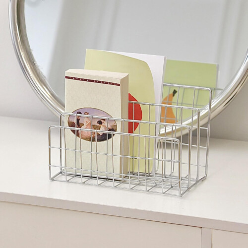 Magazine Holder Metal Storage Rack File Sorter Desktop Organizer 1