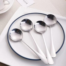 Stainless Steel Long Handle Spoon Large Round Bowl for Home Hotel Dining and Watermelon
