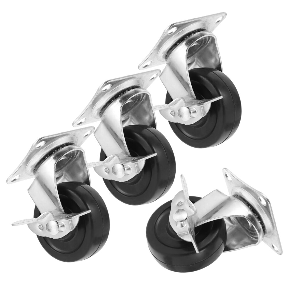 4Pcs Heavy Duty Swivel Caster Wheels With Brake, Smooth Quiet Rolling, Floor Safe Design 9174973427551