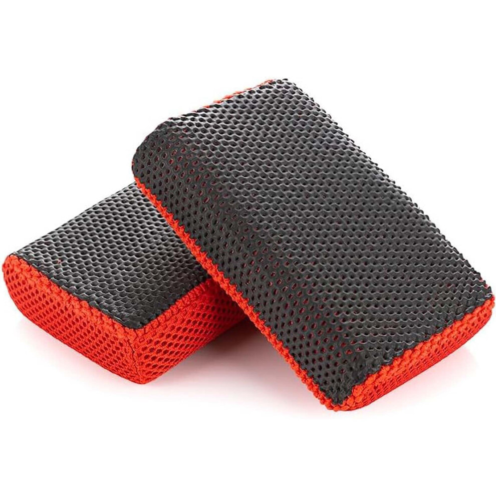 2 Pcs Car Detailing Clay Sponge With Dualaction Cleaning For Paint And Glass, Reusable Scrubber 9455672736367