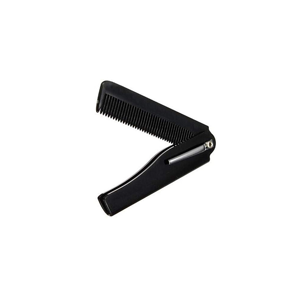 Unisex Black Folding Comb For Hair And Beard Grooming, Travel Pocket Comb With Compact Foldable Design,