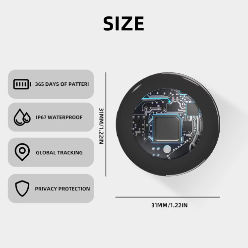Alternative Bluetooth Item Tracker with Find My, IP67, 80dB Alert, Black 1