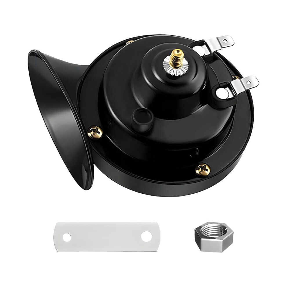 Car Snail Horn 12V Waterproof 115Db Loud Low Tone For Truck Motorcycle Boat Universal Black 9455672737029