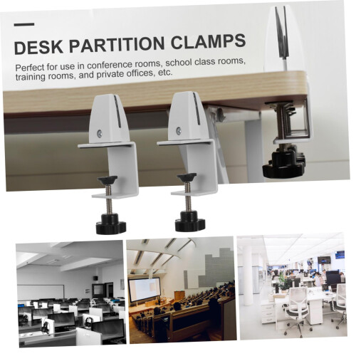 Aluminum Desk Divider Clamp Adjustable Partition Clip for Office Workstation Stable Mount 2