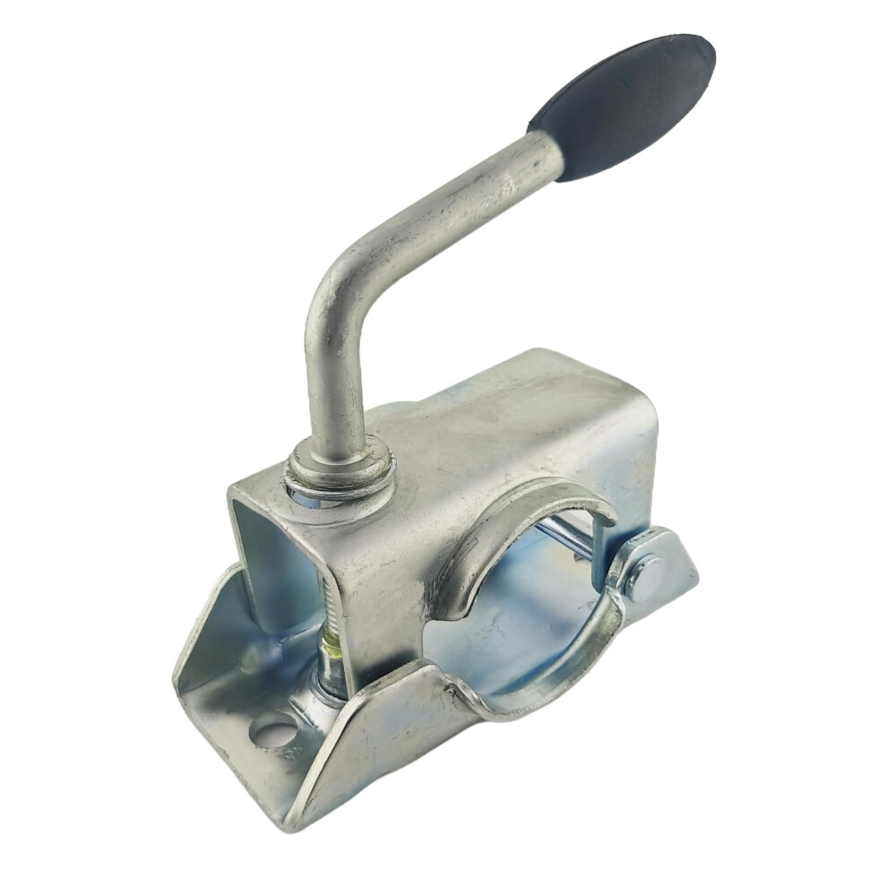 48Mm Trailer Jockey Wheel Clamp With Centre Handle, Heavy Duty Galvanized For Secure Fit 9455672737302
