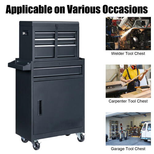 Tool Chest Cabinet Large 4 Drawer Roller Wheels Top Box Tools Holder Chest 2