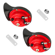 2PCS 12V Car Air Horns 115dB Low Dual Tone Waterproof Universal for Truck Motorcycle Boat Red