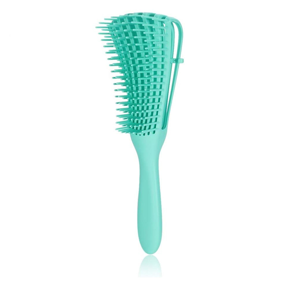 Green Detangling Brush For Curly Hair 3A To 4C With Flexible Bristles And Gentle Knot Removal,