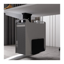 CPU Holder Under Desk Mount, Adjustable Steel PC Tower Bracket with ScratchResistant Padding, Black