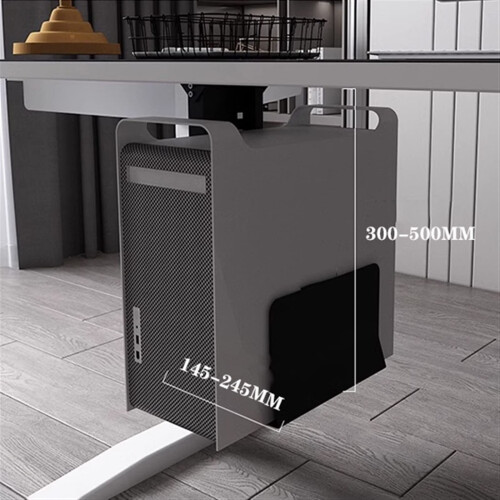 CPU Holder Under Desk Mount, Adjustable Steel PC Tower Bracket with ScratchResistant Padding, Black 2