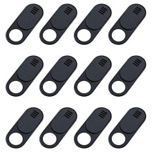12Pack Ultra Thin Webcam Cover Slide for Laptop and PC, Privacy Protection Black