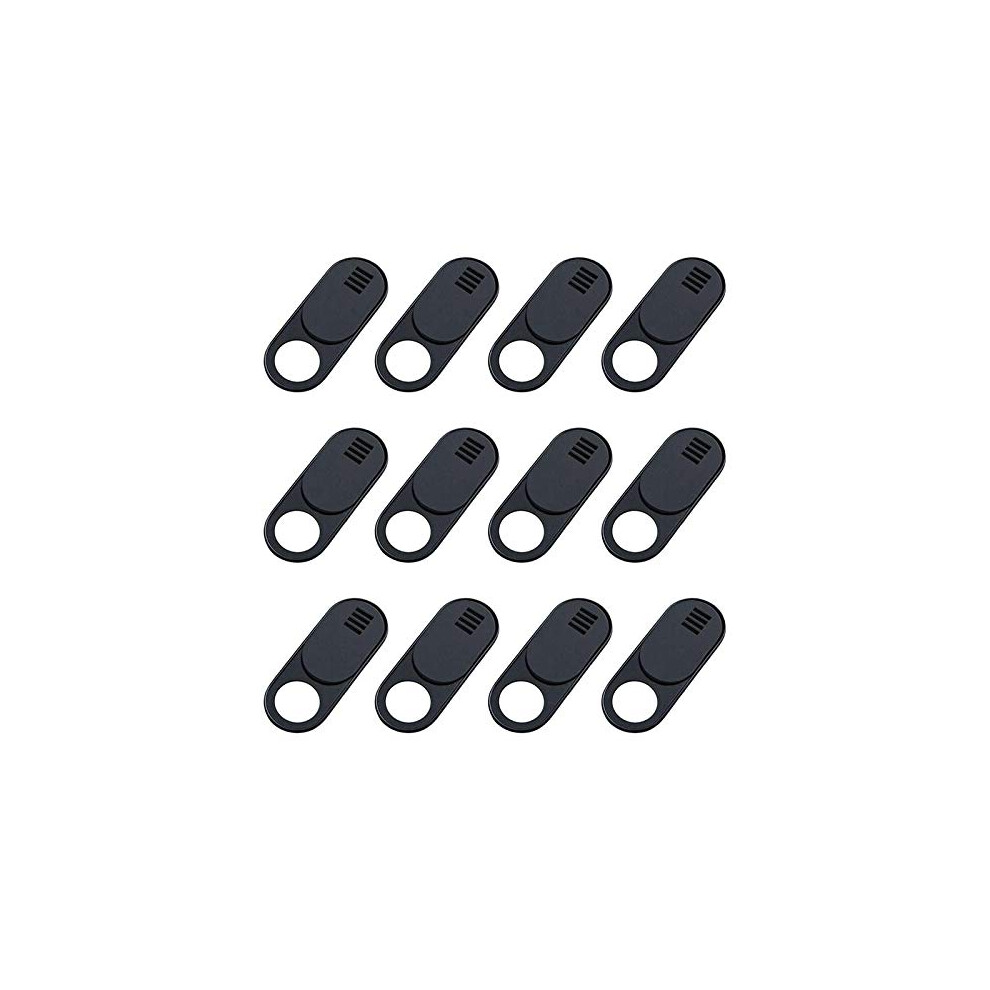 12Pack Ultra Thin Webcam Cover Slide For Laptop And Pc, Privacy Protection Black 9053599168997