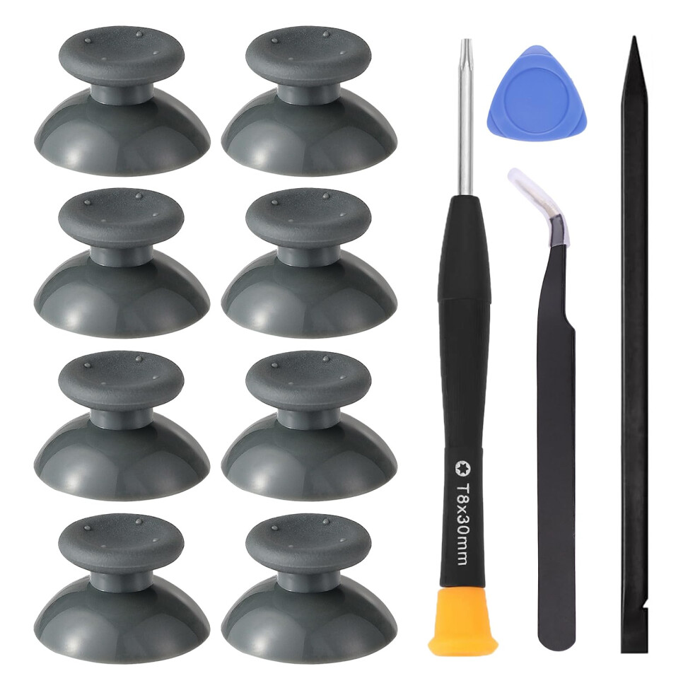8 Pcs Thumbsticks Replacement Kit For Xbox 360 Controller, Durable Joystick Grips For Precise Gaming Control, Grey 9070919907654