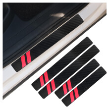 4PCS Car Door Sill Protector Set, Carbon Fiber Guards for Scratch Protection, Universal Fit