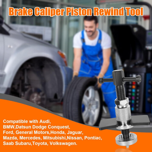 Universal Brake Caliper Tool with Durable Alloy Construction for Rear Disc Brake Piston Compression 2