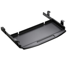 Under Desk Keyboard Tray with Slide Out Drawer, Durable Metal Build, Smooth Sliding Action, Black
